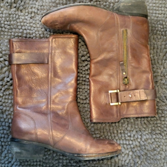 Modern Vintage Shoes - Modern Vintage Maia Leather Moto Boots